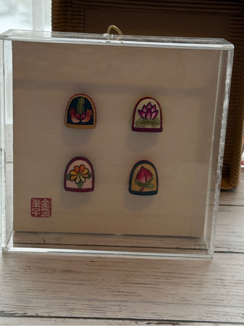 Framed art craft Korean  Mini Floral Icon Acrylic Display - Multicolor